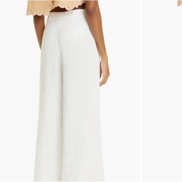 Anthropologie x Farm Rio Tan Linen Wide Leg Pants Medium - Picture 2 of 13